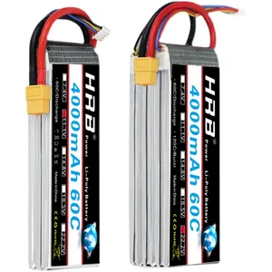 DWI 航空機用リチウムポリマードローンバッテリー 4000mAh 60C 放電 2S-6S 7.4V/11.1V/14.8V/22.2V リモコン多軸 T/Xt60 - Product Image 1