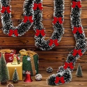 Guirlande de Noël de 2 m pour la maison, la fête, le mur, les décorations d'arbre de Noël avec nœud et lumières LED - Product Image 5