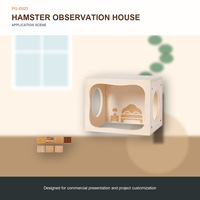 Casa de Madera Personalizada para Hámsteres con Panel de Visión Transparente, Ventilación y Diseño de Múltiples Habitaciones para Mascotas Pequeñas