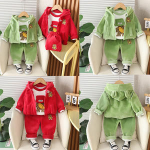 Ensembles de Vêtements d'Hiver d'Automne Directement d'Usine, Ensemble Trois Pièces Dessin Animé pour Enfants, Pantalon et Vêtements Chauds - Product Image 6