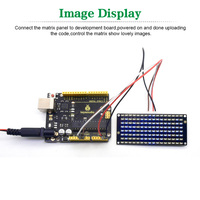 Keyestudio 8X16 LED Dot Matrix Board 128 LED et AIP1640 Chip LED Matrix Panel pour Arduino
