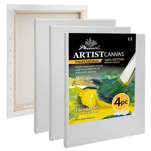 Phoenix Hoge Kwaliteit 4PK 16X20IN Wit Triple Primed Kunstenaar Canvas Voor Schilderen