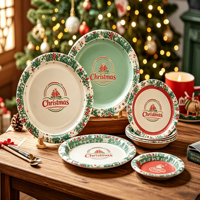 Assiettes jetables personnalisées de 8 pouces, imprimées, compostables, en papier, pour la fête de la Saint-Valentin