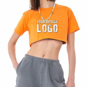 เสื้อยืดโยคะทรงหลวมระบายอากาศดีสำหรับผู้หญิง คุณภาพสูง สีพื้น เซ็กซี่ แบบครอป - Product Image 4