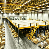Étagère de mezzanine en acier HONGXIN robuste, sans boulons, en acier laminé à froid, revêtement poudré, résistant à la corrosion, réglable, 2-3 niveaux