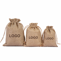 Sac à cordon en corde de chanvre et toile de jute, prêt à l'emploi 2026, sac à bouteille de vin en faux lin, sac d'emballage cadeau en jute écologique, vente en gros