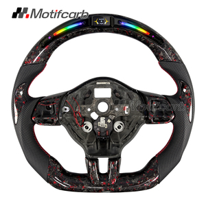 Volante de Fibra de Carbono Forjado Rojo Personalizado con Pantalla LED de RPM para Volkswagen Golf GTI R MK6 Jetta GLI 2010-2014 - Product Image 1