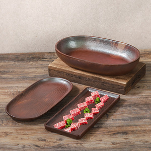 Série de vaisselle Xiangyuan Meimei Mountain : Plateau de bœuf tendre suspendu, Plateau de pousses de bambou, Plateau trio de légumes sauvages - Product Image 4