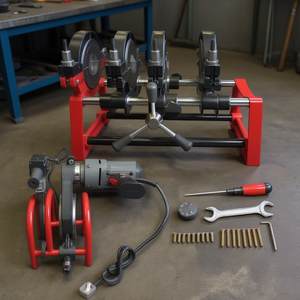 Soldadora manual de fusión a tope de 4 abrazaderas para tuberías de 63-160 mm, máquina de soldadura por fusión a tope para tuberías de plástico PP, PE, PVC - Product Image 2