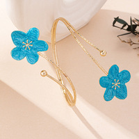 Bracelet de bras ajustable en forme irrégulière, style bohème, en métal coloré avec fleurs, pour femmes - Vente chaude