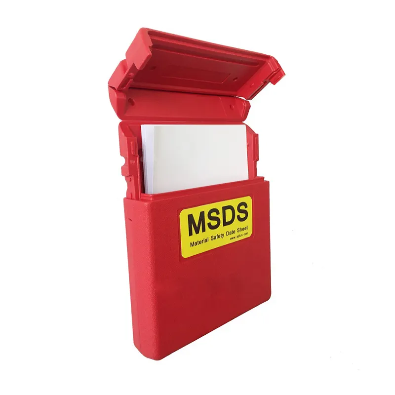 Portadocumenti MSDS a parete di colore rosso