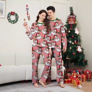 Abbigliamento per la famiglia vacanze invernali pigiama con stampa Babbo Natale genitori adulti bambini per la <span class=keywords><strong>casa</strong></span> e le feste - Product Image 2