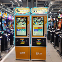 Kiosque de jeu d'arcade à double trémie Terminal libre-service en métal Garantie 1 an ATM-08 de paiement pour parcs d'attractions Espagnols