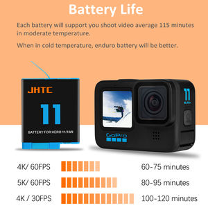 디지털 카메라 AHDBT-901 리튬 배터리 대용량 배터리 Gopro 11/10/9 용 충전식 리튬 이온 1800mah - Product Image 4