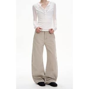 Jeans Rectos Retro Americanos de Primavera/Otoño para Hombre y Mujer, Estilo Cleanfit, Holgados, Casuales, Ligeros, Estilo Urbano - Product Image 4