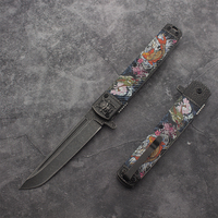 Couteau pliant à manche en acier imprimé en 3D, lame Tanto en acier inoxydable 3Cr13, motif Koi japonais, couteau de poche EDC, DIY OEM, haute qualité
