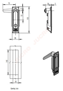 DL712-G tủ điện máy bay khóa với <span class=keywords><strong>push</strong></span> <span class=keywords><strong>button</strong></span> Door Lock - Product Image 3