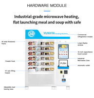 Distributeur automatique de repas chauds prêts à manger avec écran tactile de 21,5 pouces, chauffage par micro-ondes, capacité personnalisable