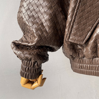 Luxe en cuir d'agneau véritable Bomber Biker veste moto nouvelle tendance mode col rabattu doux en cuir véritable veste femme
