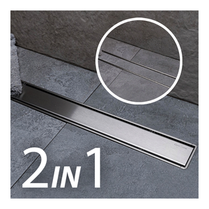 Canalina doccia a incasso a pavimento Compact Line cm 65 / Portaoggetti per piastrelle per bagno e hotel con Sc. Filtro 50 - Product Image 5