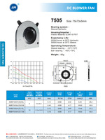 Ventilateur de refroidissement à soufflerie DC 5V AMB7505H5M avec système à roulement à billes, 75 x 75 x 5 mm, micro-soufflerie centrifuge 12V, ventilateur silencieux pour ordinateur portable