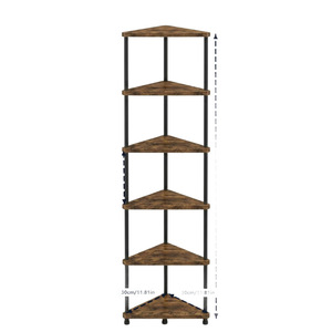 <b>Corner</b> <b>Storage</b> Cabinet 6 Tier Triangular Shelving <b>Unit</b> For Living Room Bedroom Vertical Space Saving Display Rack - Product Image 3