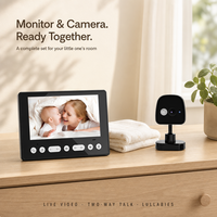Moniteur vidéo sans fil pour bébé, caméra de vision nocturne infrarouge sans Wi-Fi avec audio bidirectionnel et berceuses, moniteur parentale portable