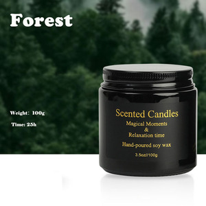 Personalizado Vidro Preto Velas Perfumadas com Tampa Cera De Soja <span class=keywords><strong>Smokeless</strong></span> Scented Velas Atacado Velas Perfumadas Luxo