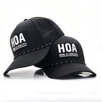 New Fashion Custom PVC Patch Logo 5 Panel Waterproof Polyester Sport Golf Hat Laser Cut Perforated Dad Gorras Rope Baseball Cap