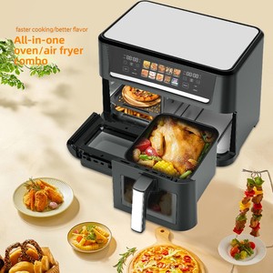<span class=keywords><strong>Freidora</strong></span> de <span class=keywords><strong>Aire</strong></span> de Doble Compartimento de Gran Capacidad 14L, Control Digital, 1800W, Inteligente y sin Humo, para Uso Doméstico, Éxito de Ventas Transfronterizo - Product Image 2