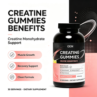 Gummies de créatine saveur framboise-citron, 30 portions, supplément OEM pour la croissance musculaire et le soutien à la récupération