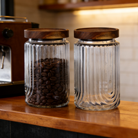 Récipient en verre multi-usages pour le stockage des aliments dans la cuisine, pot de stockage en verre à motif en U, idéal pour le stockage des épices et plus encore