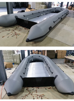 Bateau de pêche gonflable géant de 8 mètres avec fond en alliage d'aluminium épais pour kayak
