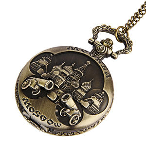 Montre de poche vintage Steampunk Moscow Cannon, collier unisexe, montre à quartz, chaîne, chiffres arabes, boîtier en alliage, cadran de 47 mm, sans date - Product Image 2