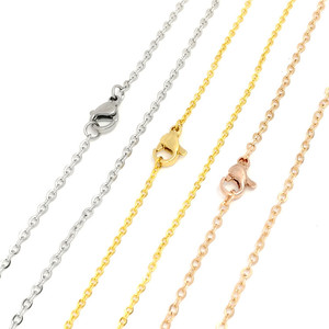 2025 Venta al por mayor caliente 40cm 45cm 50cm China joyería 18K oro rosa Pvd Color Acero inoxidable eslabón fino O cadena collares joyería - Product Image 1
