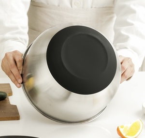 Ensaladera de acero inoxidable, cubierta transparente y almohadilla antideslizante, lavabo de lavado de verduras, accesorio de cocina múltiple, aparato - Product Image 6