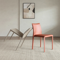 Vantervi Chaise de réception moderne de luxe en cuir marron empilable pour café restaurant maison bureau bar salle à manger atelier