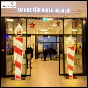 Décoration de Noël extérieure, lumière LED, bougie géante, motif décoratif, éclairage festif - Product Image 5