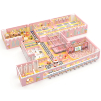 Parc de trampoline pour enfants thème bonbon rose bonbon personnalisé maison de jeu pour enfants équipement de terrain de jeu intérieur doux