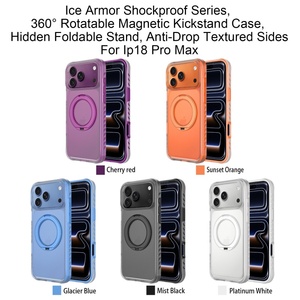 เคสโทรศัพท์แม่เหล็กแบบด้านโปร่งแสงรุ่นใหม่สำหรับ iPhone 18 16 17 Pro Max พร้อม 360 °   ขาตั้งแบบวงแหวน ป้องกันการลื่นไถล ป้องกันแรงกระแทก - Product Image 6