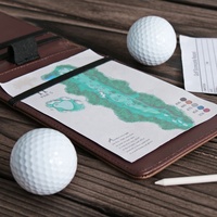 Dompet Kulit Sintetis Berukir Laser dengan Tempat Pensil, Penutup Buku, Tempat Kartu Skor Golf, Aksesoris Golf Kustom untuk Klub Golf