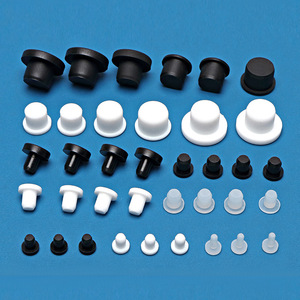 Bouchon en silicone de type T résistant aux hautes températures, étanche et anti-collision, couvercle de trou souple à clipser, noir/blanc - Product Image 1