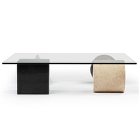 Meubles Kumusi - Design unique de table basse en verre trempé pour le salon à domicile