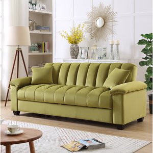 Meilleur prix usine Canapé pliable moderne italien minimaliste en tissu bouclette couleur crème pour salon et chambre - Product Image 1