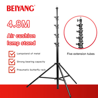 Support d'éclairage et trépied professionnel en alliage d'aluminium de 4,8 m pour studio photo, capacité de charge de 2 kg, conception à 5 pieds avec verrouillage par bouton - Vente en gros