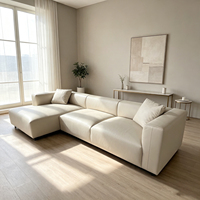 Canapé d'angle moderne en cuir avec structure en bois massif et mousse haute densité – Ensemble de canapés de luxe pour salon