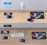 Adaptateur Secteur 40W avec 2 Ports USB-C et 2 Ports USB, Tête de Chargement Rapide 4 Ports Universelle pour Téléphone Portable, Chargeur Mural Portable