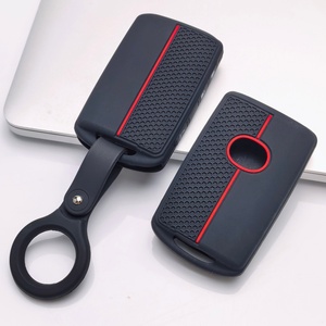 Housse de clé en silicone compatible avec Mazda 3 6 CX3 CX5 CX9 MX5 Miata, clé intelligente à 3 boutons (verrouillage, déverrouillage et fonction panique) - Product Image 1