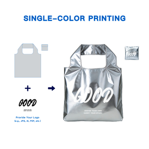Sacs de shopping écologiques de haute qualité, imperméables, pliables, en nylon, en polyester, sacs de shopping pliables, sacs de shopping recyclables avec impression de logo - Product Image 2