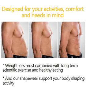 Cao cấp thoải mái của nam giới Ngắn Tay Áo Giảm Béo ngực nén bụng kiểm soát da-fit Shapewear Tank Top cho nam giới - Product Image 6